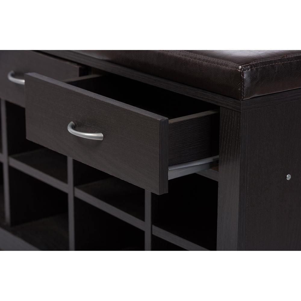 Espresso Entryway Bench FredCo
