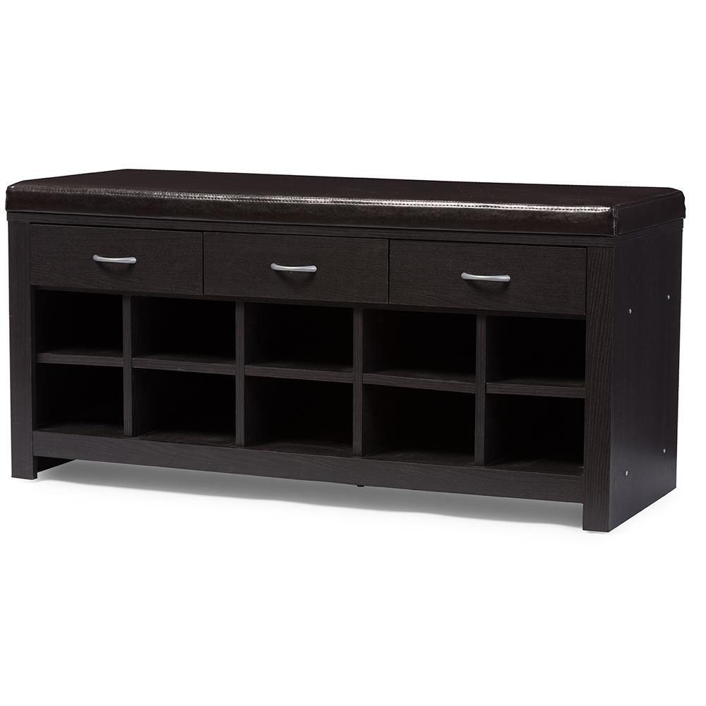 Espresso Entryway Bench FredCo