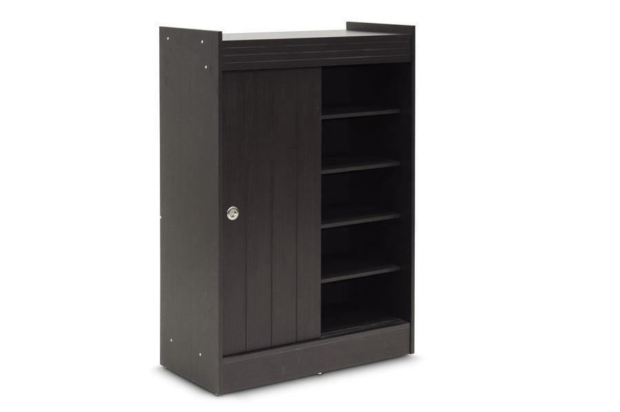 Espresso Shoe-Rack Cabinet FredCo