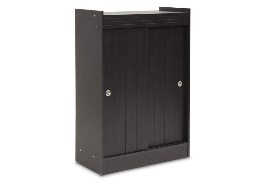 Espresso Shoe-Rack Cabinet FredCo