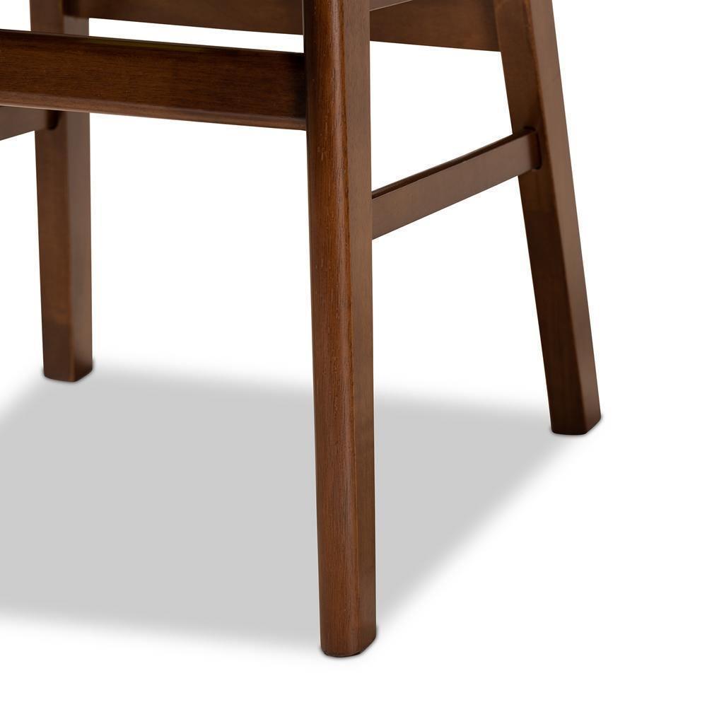 Euclid Mid-Century Modern Grey Fabric Upholstered and Walnut Brown Finished Wood 5-Piece Dining Set FredCo