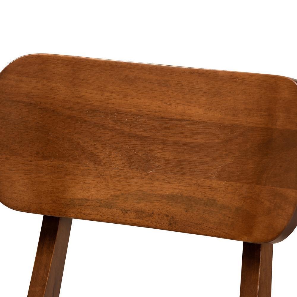 Euclid Mid-Century Modern Sand Fabric Upholstered and Walnut Brown Finished Wood 5-Piece Dining Set FredCo