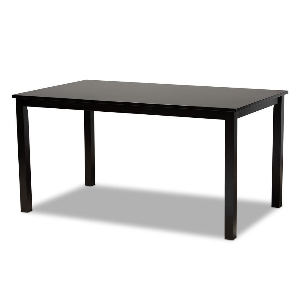 Eveline Modern and Contemporary Espresso Brown Finished Rectangular Wood Dining Table FredCo