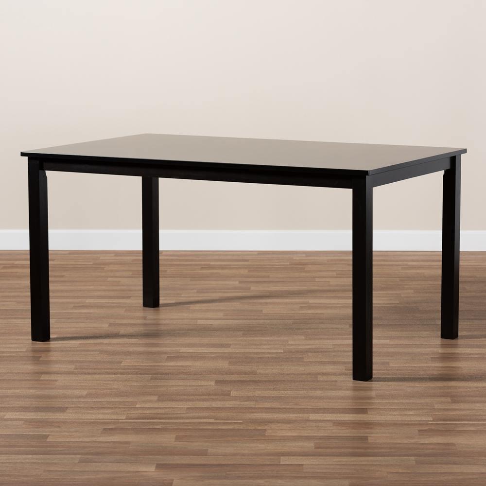 Eveline Modern and Contemporary Espresso Brown Finished Rectangular Wood Dining Table FredCo