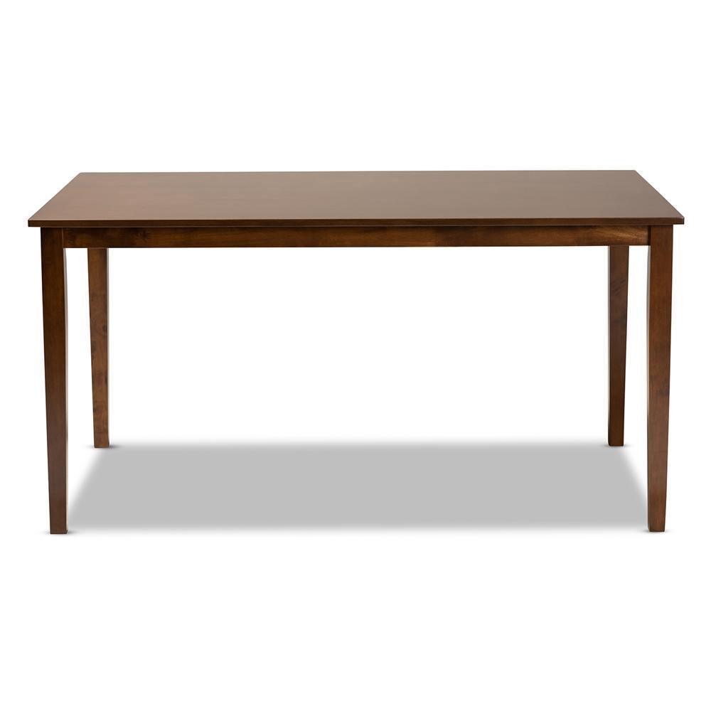 Eveline Modern and Contemporary Walnut Brown Finished Rectangular Wood Dining Table FredCo