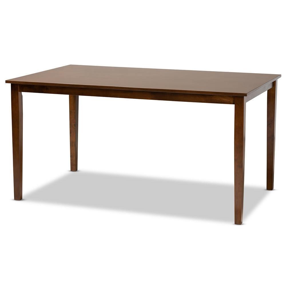 Eveline Modern and Contemporary Walnut Brown Finished Rectangular Wood Dining Table FredCo