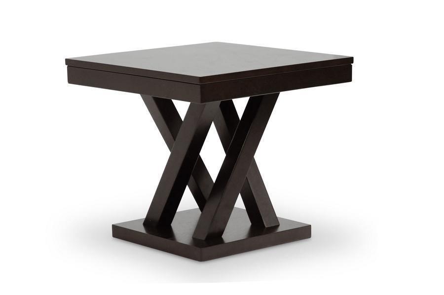 Everdon Dark Brown Modern End Table FredCo