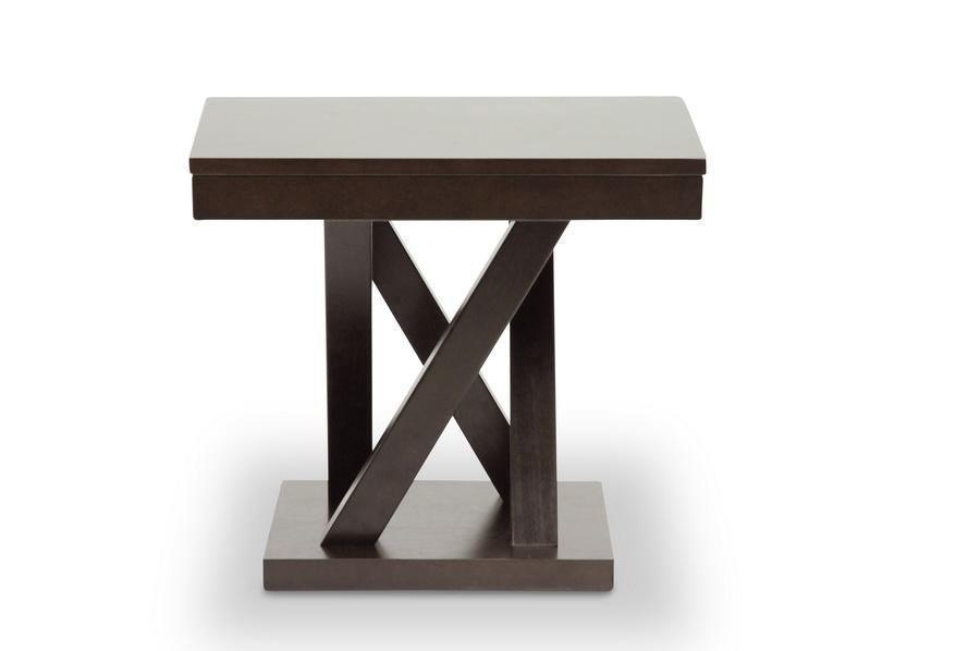 Everdon Dark Brown Modern End Table FredCo