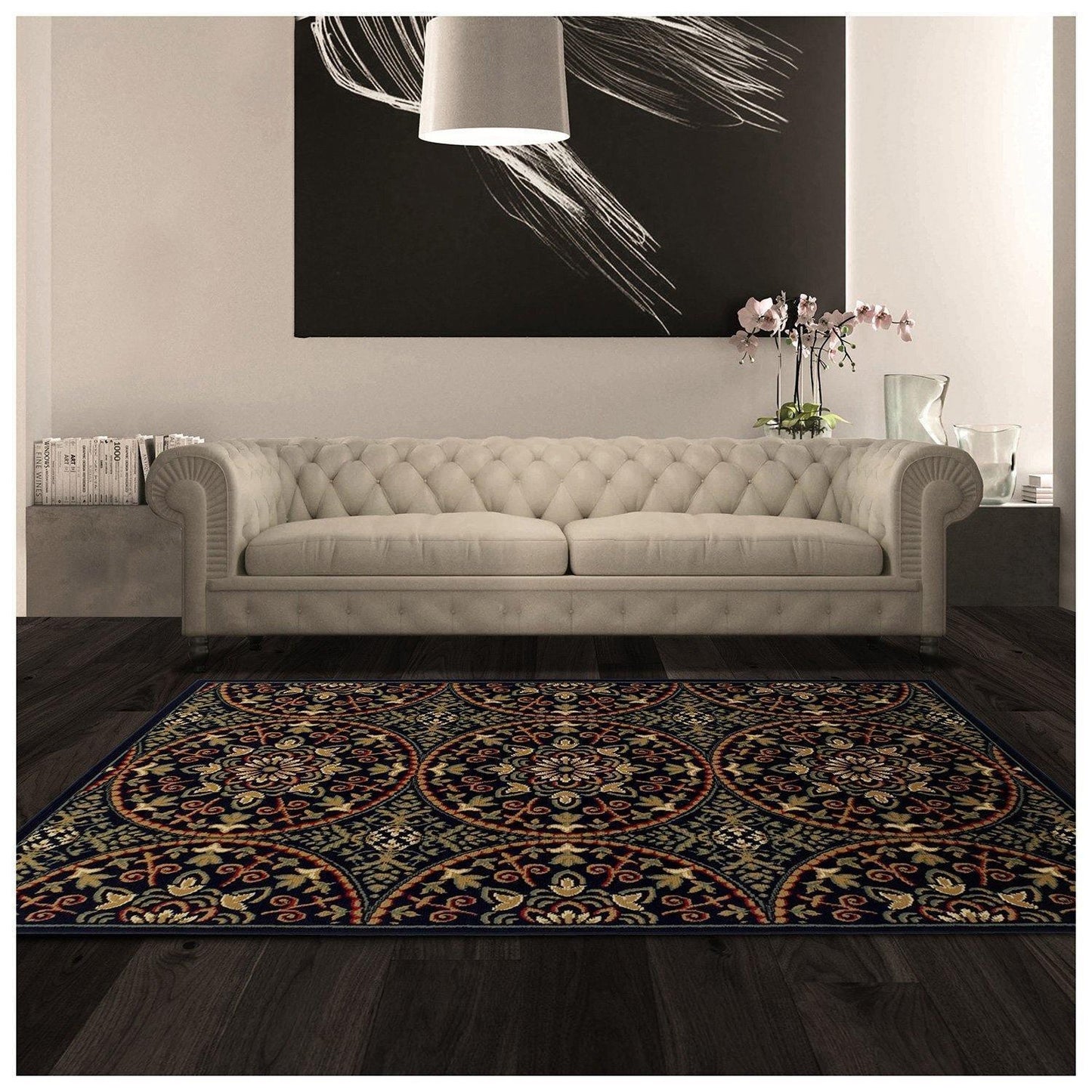 Fancy Medallion Contemporary Geometric Medallion Rug FredCo