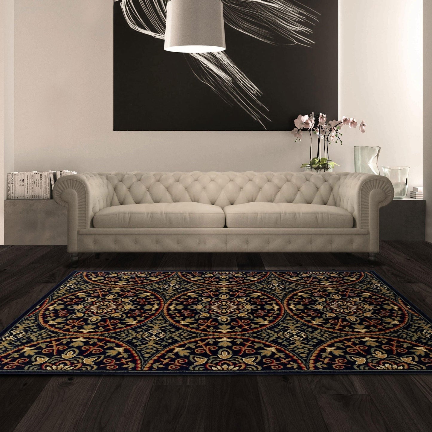 Fancy Medallion Contemporary Geometric Medallion Rug FredCo