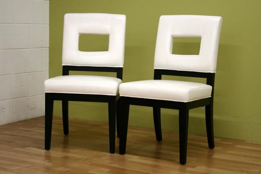 Faustino Cream Leather Dining Chair Set of 2 FredCo