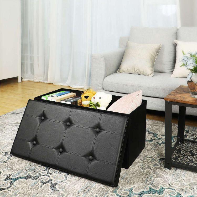 Faux Leather Ottoman Bench FredCo