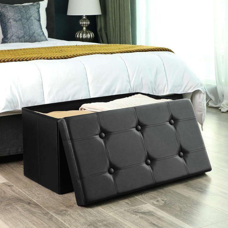 Faux Leather Ottoman Bench FredCo