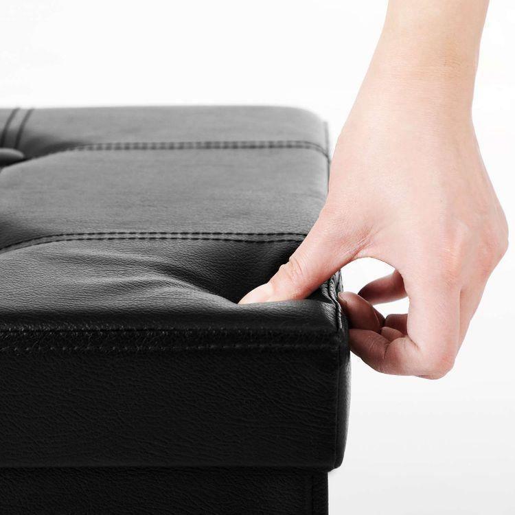 Faux Leather Ottoman Bench FredCo