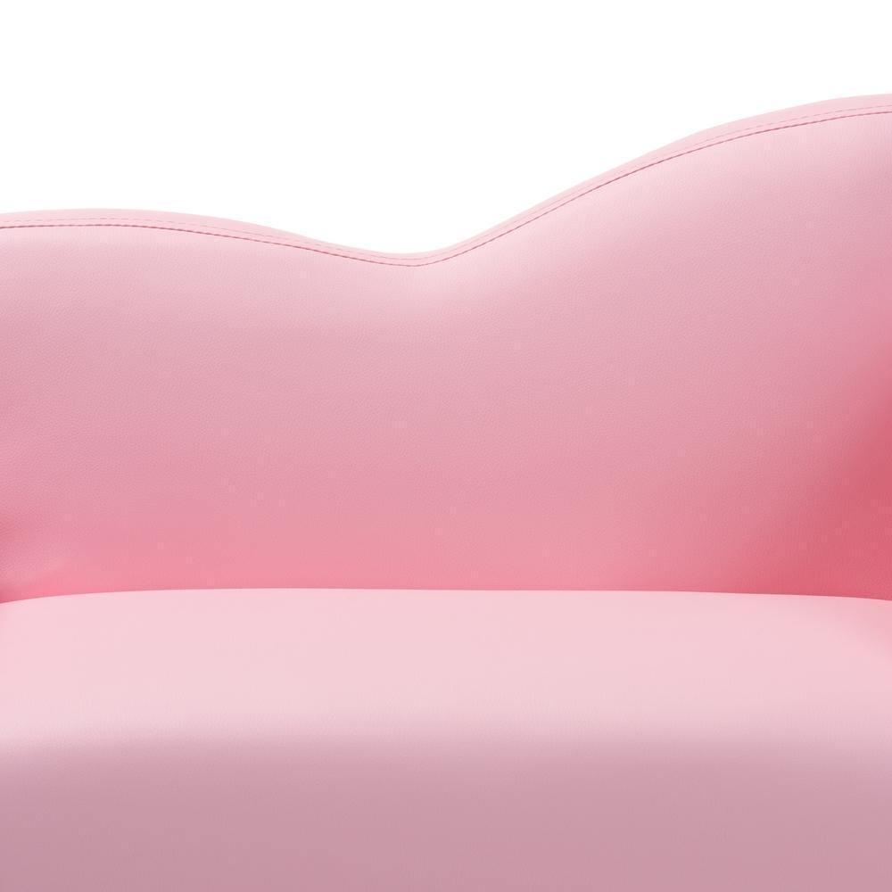 Felice Modern and Contemporary Pink Faux Leather Kids 2-Seater Loveseat FredCo