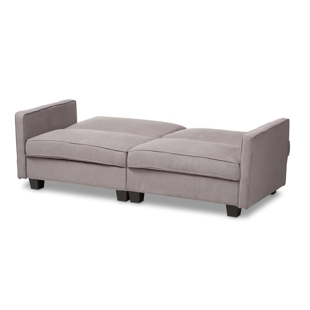 Felicity Modern and Contemporary Light Gray Fabric Upholstered Sleeper Sofa FredCo