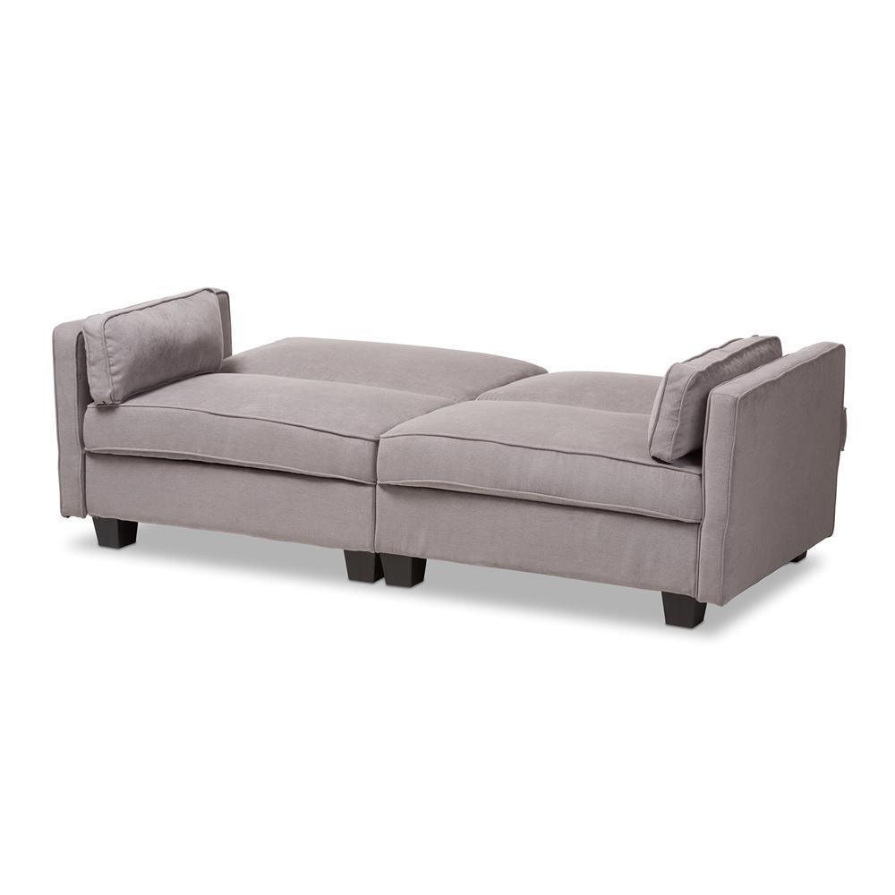 Felicity Modern and Contemporary Light Gray Fabric Upholstered Sleeper Sofa FredCo