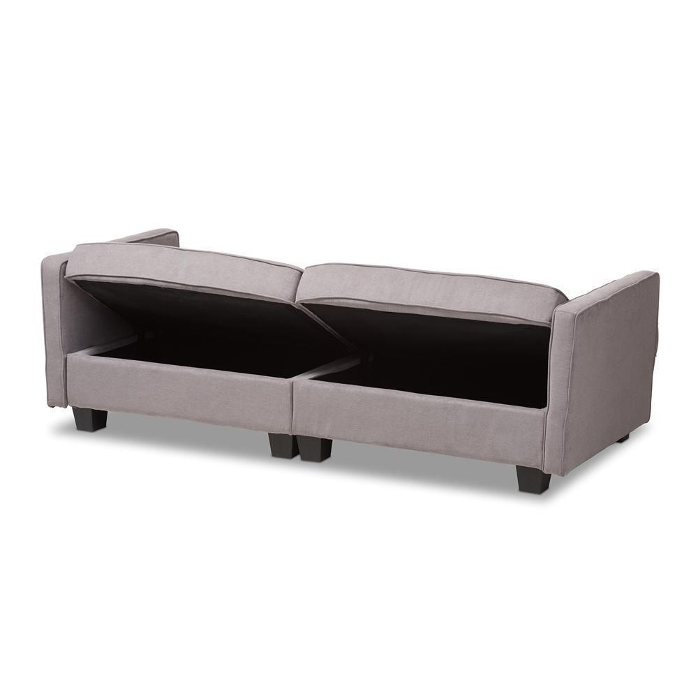 Felicity Modern and Contemporary Light Gray Fabric Upholstered Sleeper Sofa FredCo