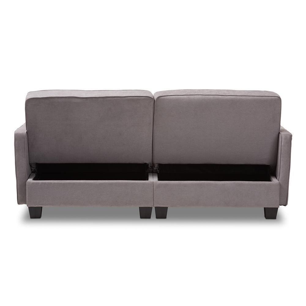 Felicity Modern and Contemporary Light Gray Fabric Upholstered Sleeper Sofa FredCo