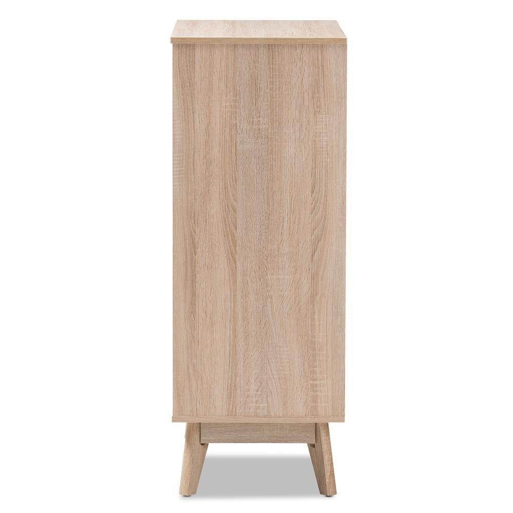 Fella Mid-Century Modern Two-Tone Oak and Grey Wood 5-Drawer Chest FredCo