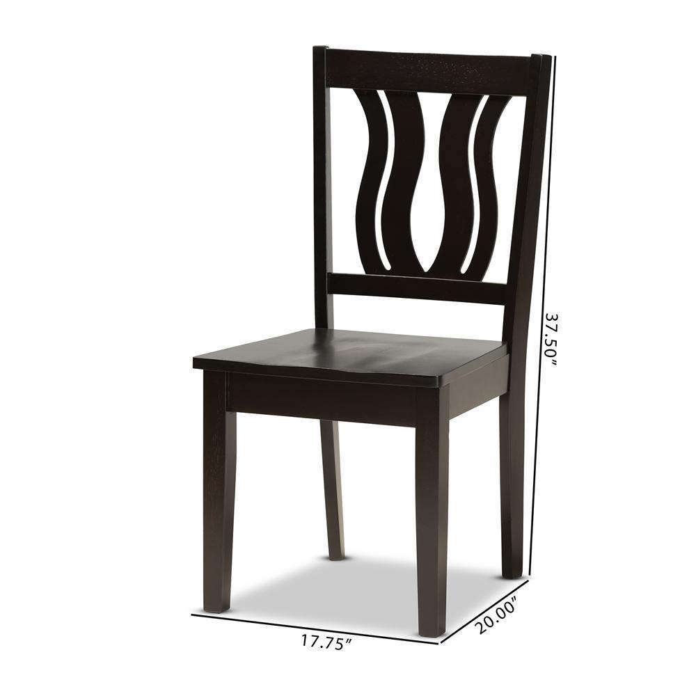 Fenton Modern and Contemporary Transitional Dark Brown Finished Wood 2-Piece Dining Chair Set FredCo