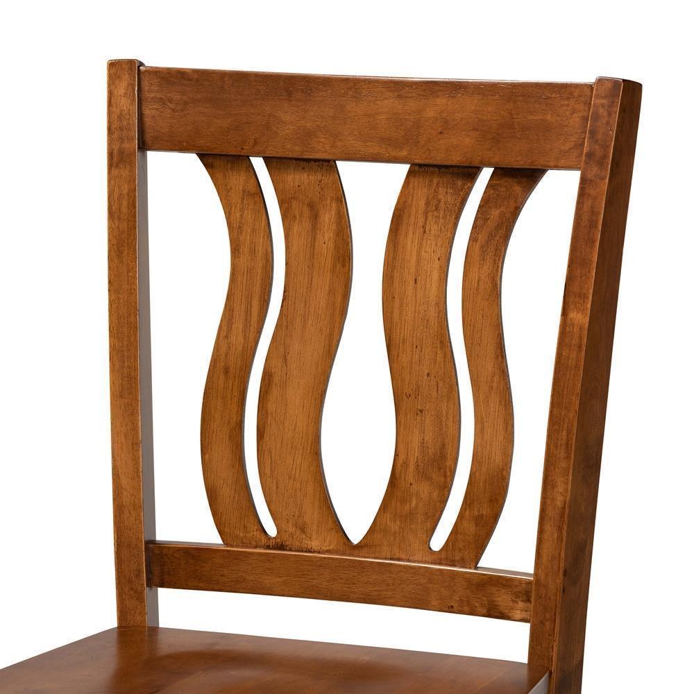Fenton Modern and Contemporary Transitional Walnut Brown Finished Wood 2-Piece Counter Stool Set FredCo