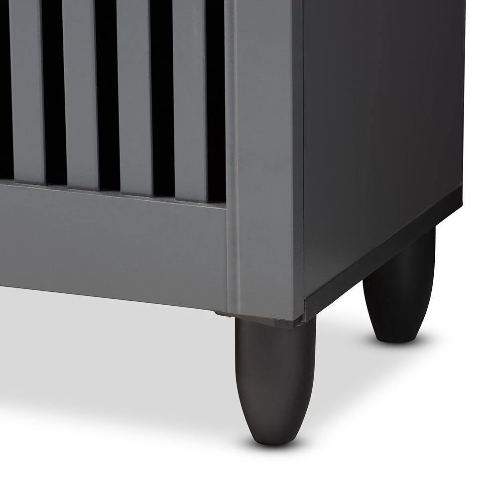 Fernanda Modern and Contemporary Dark Gray 4-Door Wooden Entryway Shoe Storage Cabinet FredCo