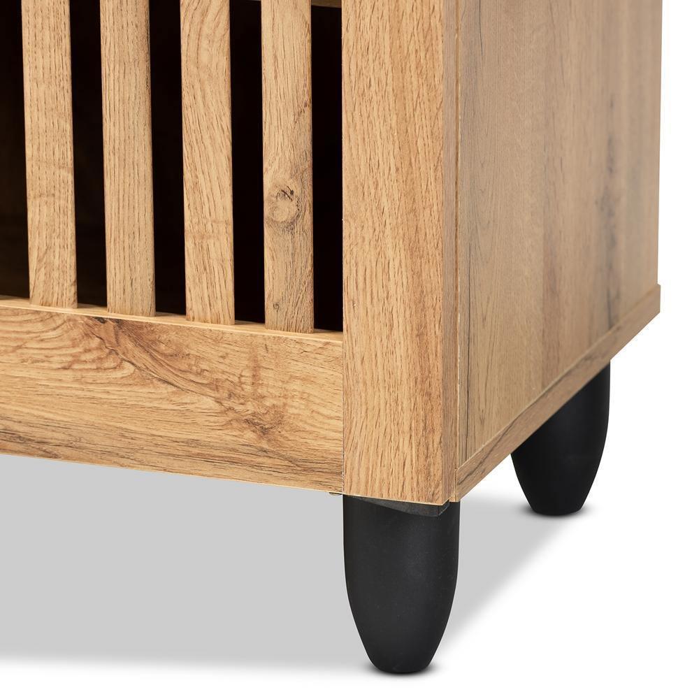 Fernanda Modern and Contemporary Oak Brown Finished Wood 3-Door Shoe Cabinet FredCo