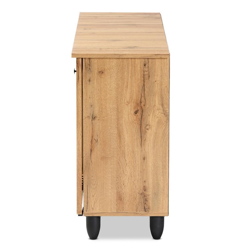 Fernanda Modern and Contemporary Oak Brown Finished Wood 3-Door Shoe Cabinet FredCo