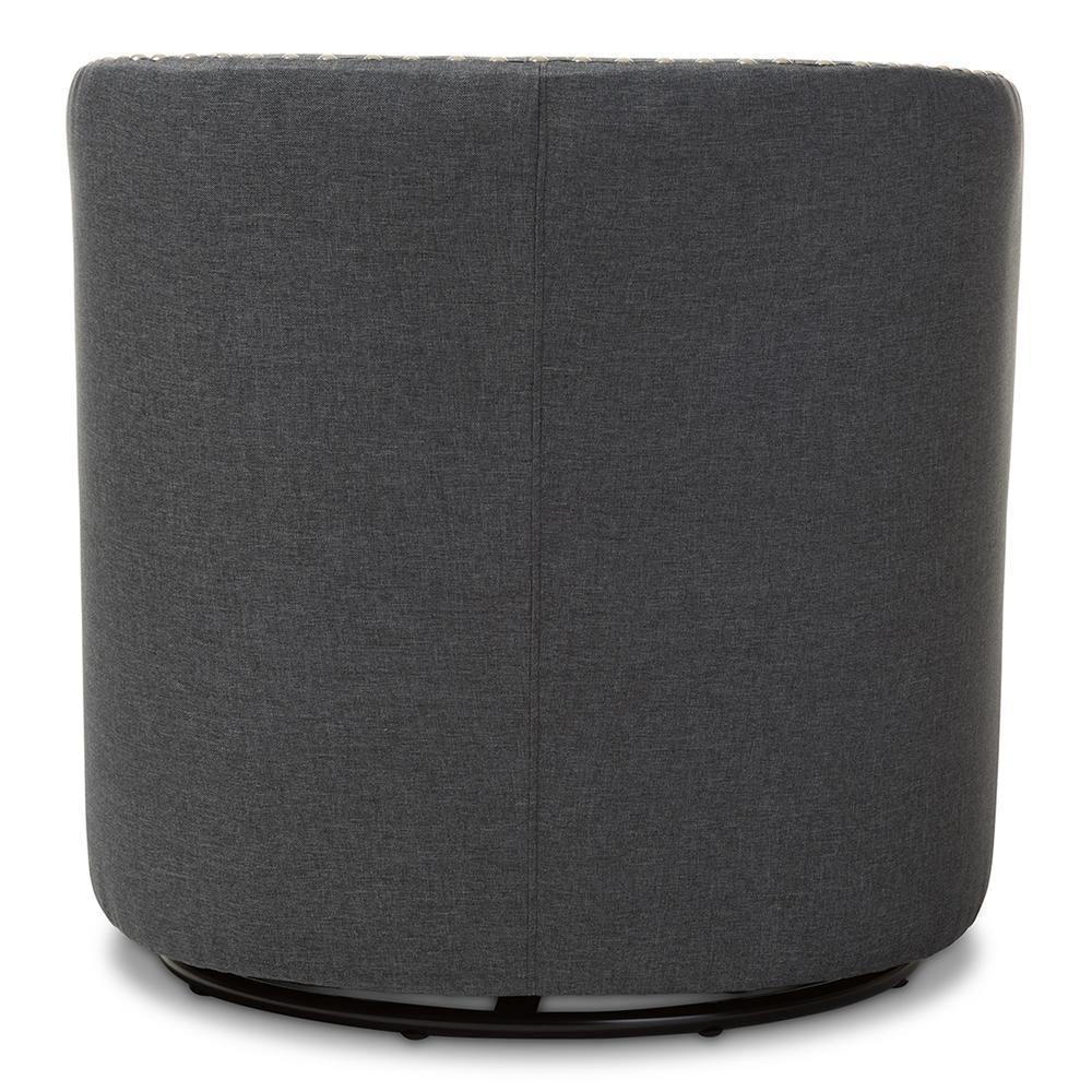 Finley Mid-century Modern Grey Fabric Upholstered Swivel Armchair FredCo