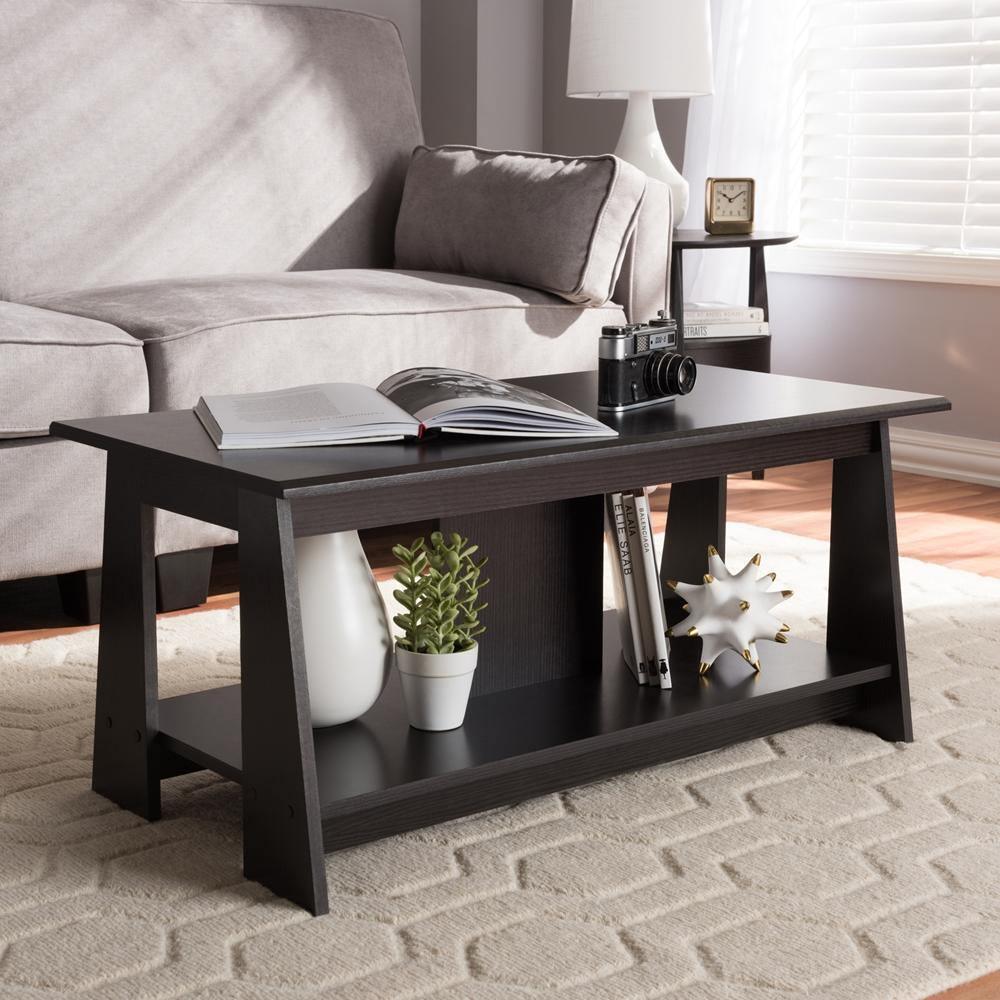 Fionan Modern and Contemporary Wenge Brown Finished Coffee Table FredCo
