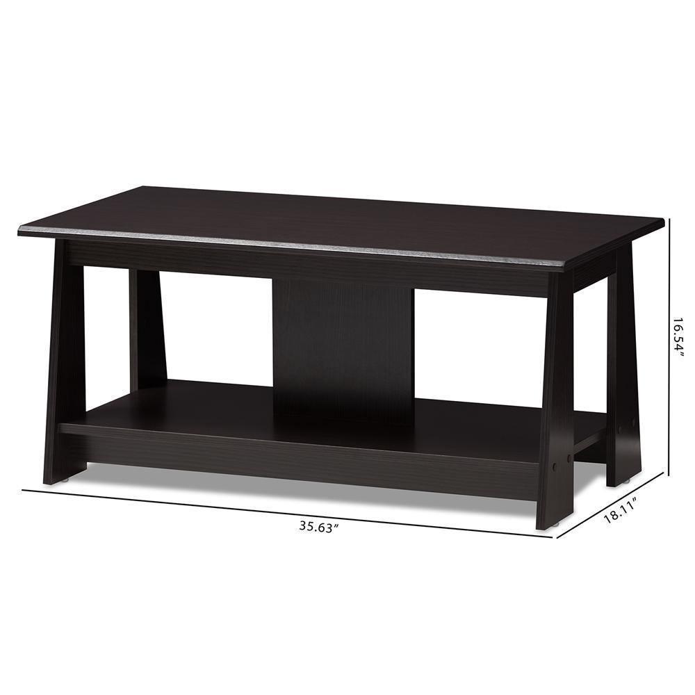 Fionan Modern and Contemporary Wenge Brown Finished Coffee Table FredCo