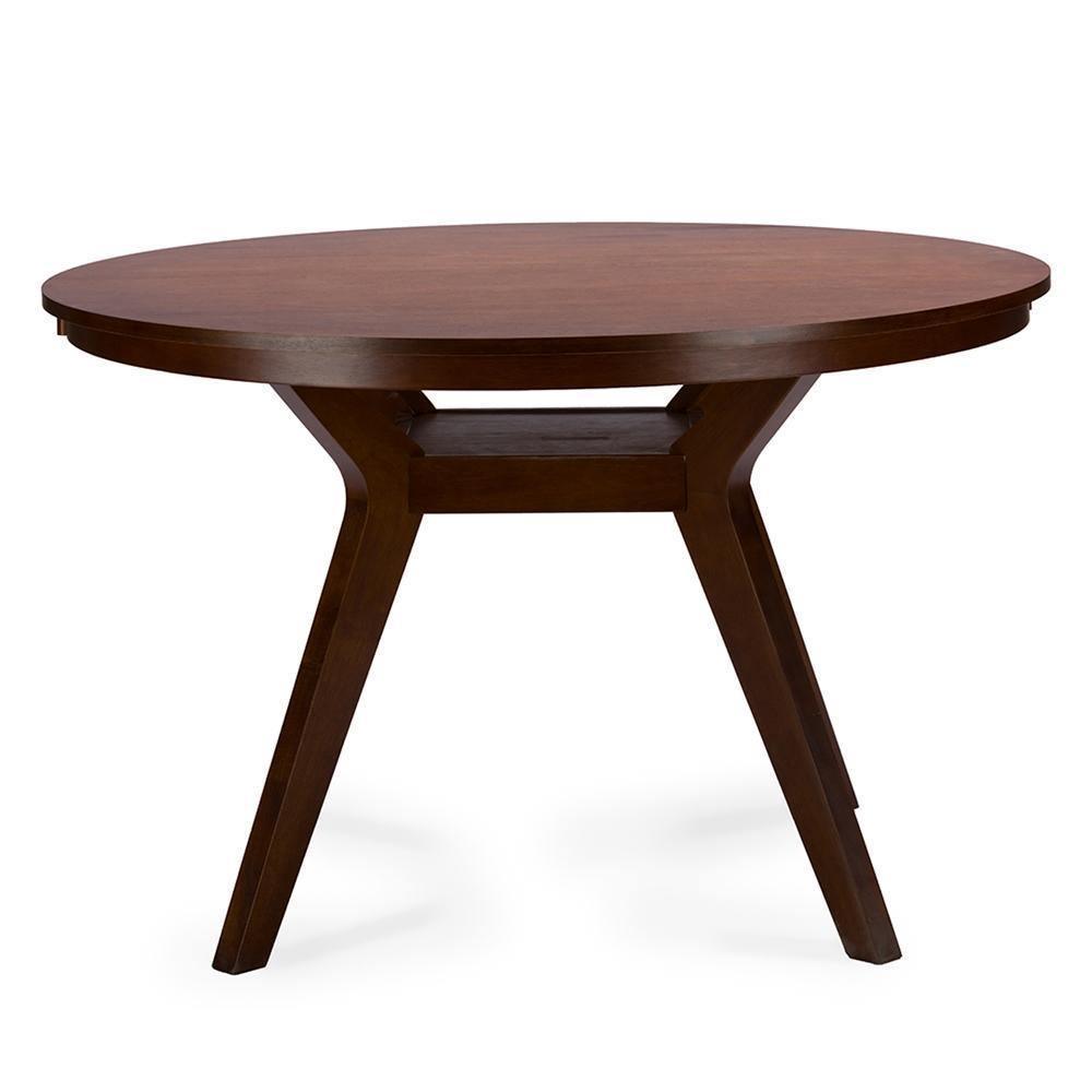 Flamingo Mid-Century Dark Walnut Wood 5-Piece Dining Set FredCo