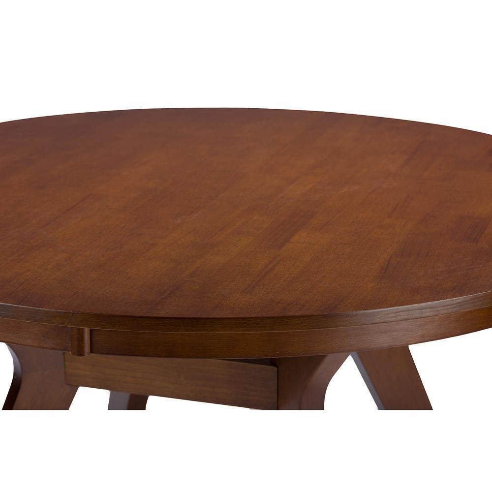 Flamingo Mid-Century Dark Walnut Wood 5-Piece Dining Set FredCo