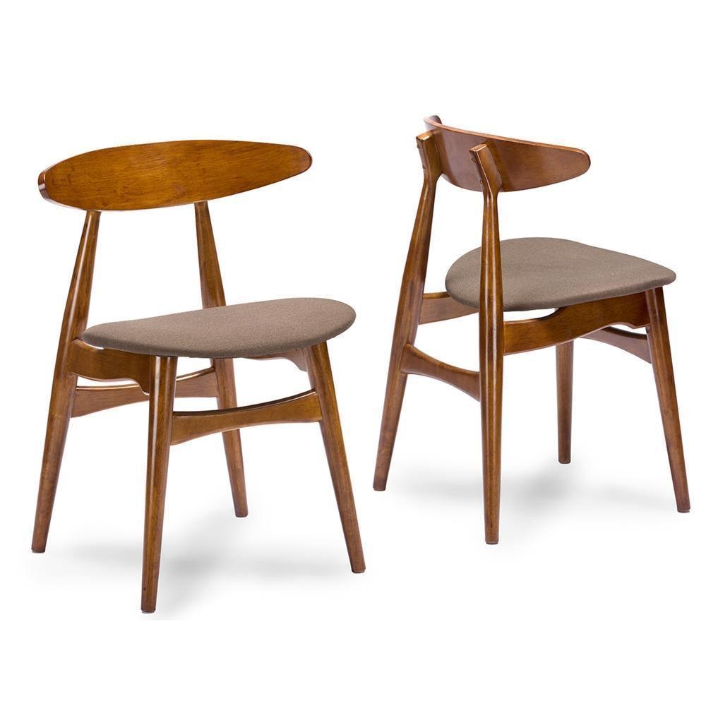 Flamingo Mid-Century Dark Walnut Wood Dining Chair (Set of 2) FredCo