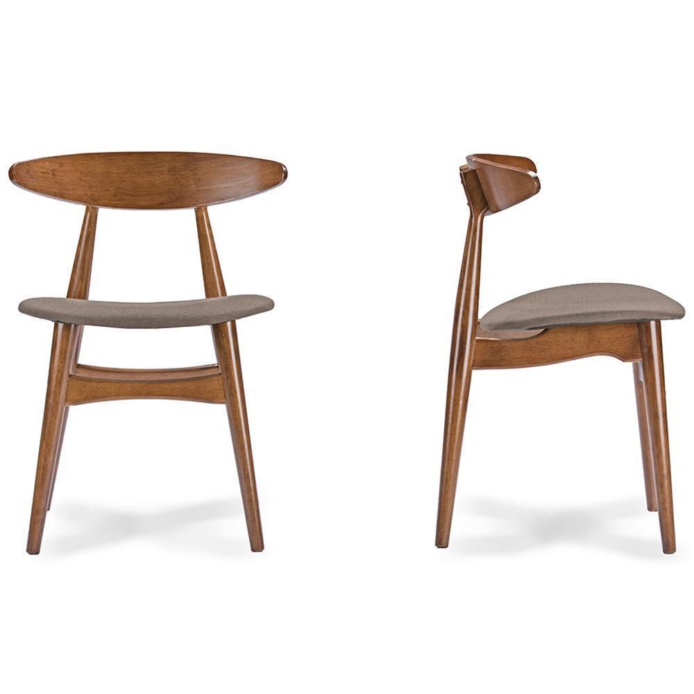 Flamingo Mid-Century Dark Walnut Wood Dining Chair (Set of 2) FredCo