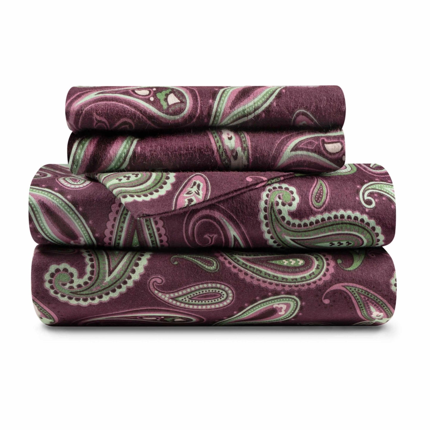 Flannel 100% Cotton All-Season Deep Pocket Paisley Sheet Set FredCo
