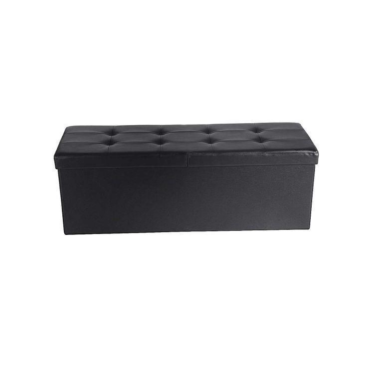 Flipping Lid Ottoman Bench 43” Black FredCo