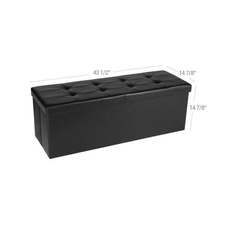 Flipping Lid Ottoman Bench 43” Black FredCo