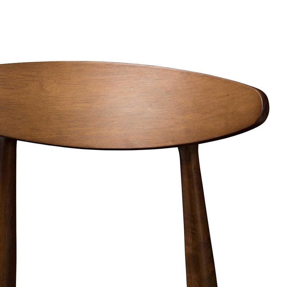 Flora Mid-Century Modern Black Faux Leather Upholstered Walnut Finished Bar Stool (Set of 2) FredCo
