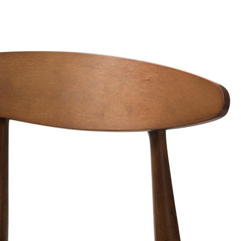 Flora Mid-Century Modern Black Faux Leather Upholstered Walnut Finished Counter Stool (Set of 2) FredCo