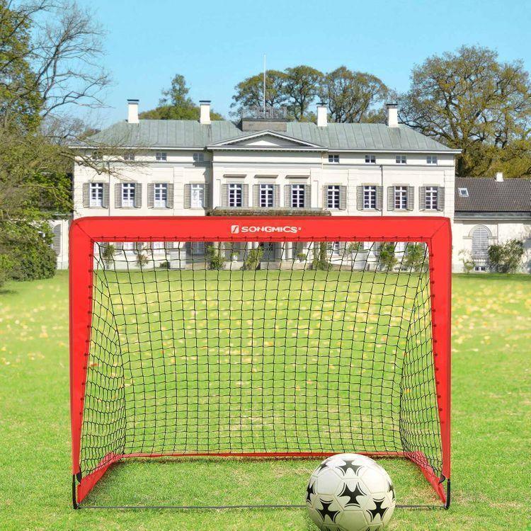 Folding Children's Soccer Goal Set of 2 Red FredCo