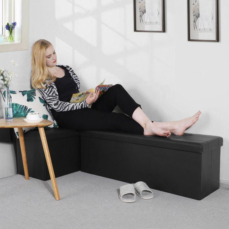 Folding Storage Ottoman Bench FredCo