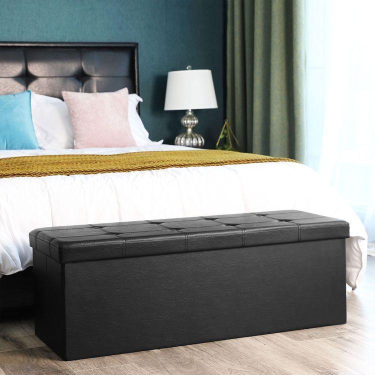 Folding Storage Ottoman Bench FredCo