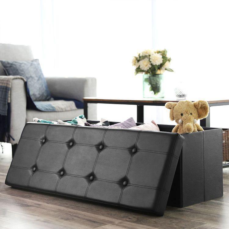Folding Storage Ottoman Bench FredCo