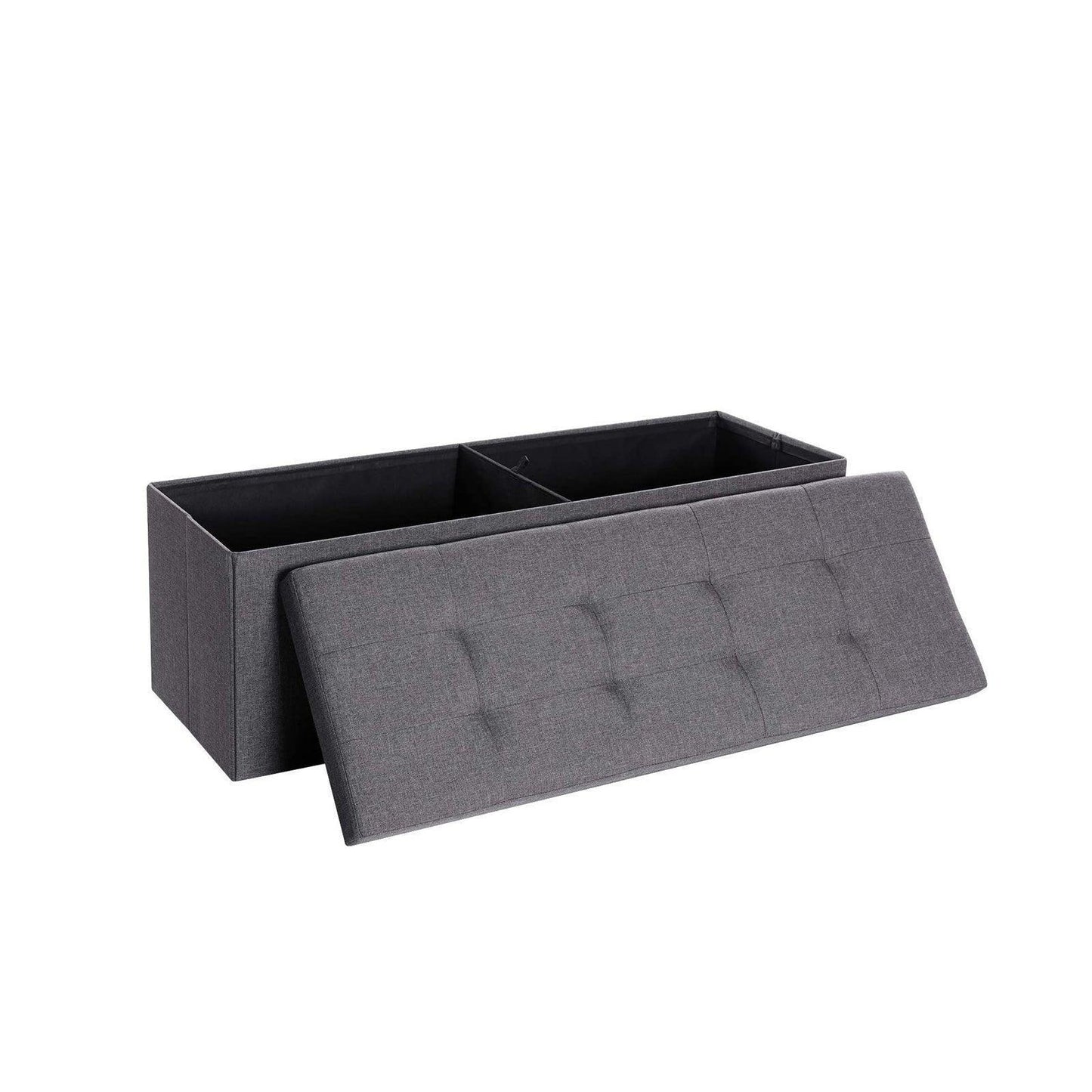 Folding Storage Ottoman Bench, Dark Grey FredCo