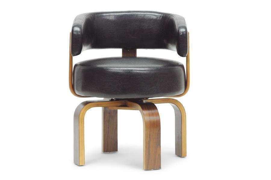 Fortson Walnut and Black Modern Accent Chair FredCo