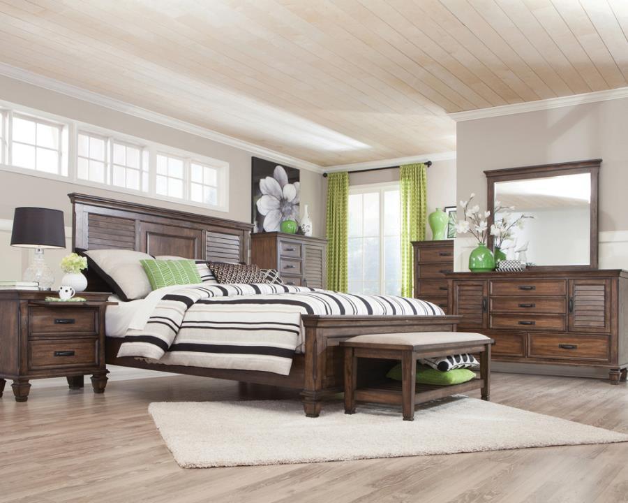 Franco 4-piece Queen Storage Bedroom Set Burnished Oak Coaster FredCo