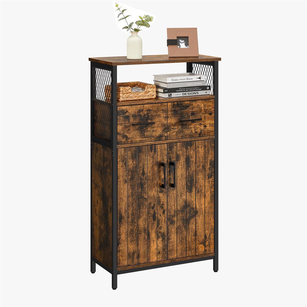 Freestanding Floor Cabinet Rustic Brown 42"H FredCo