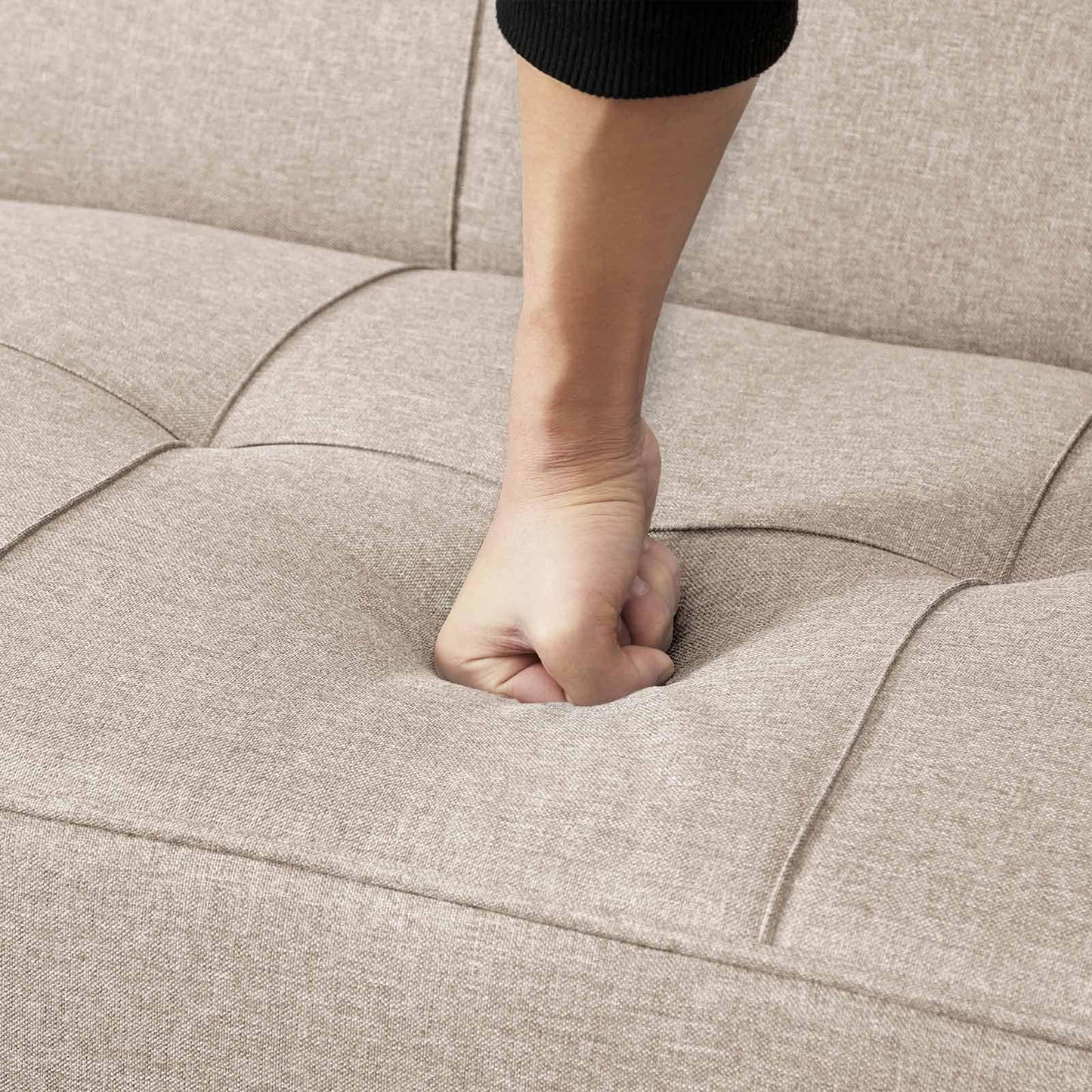 Futon Sofa Bed Beige FredCo